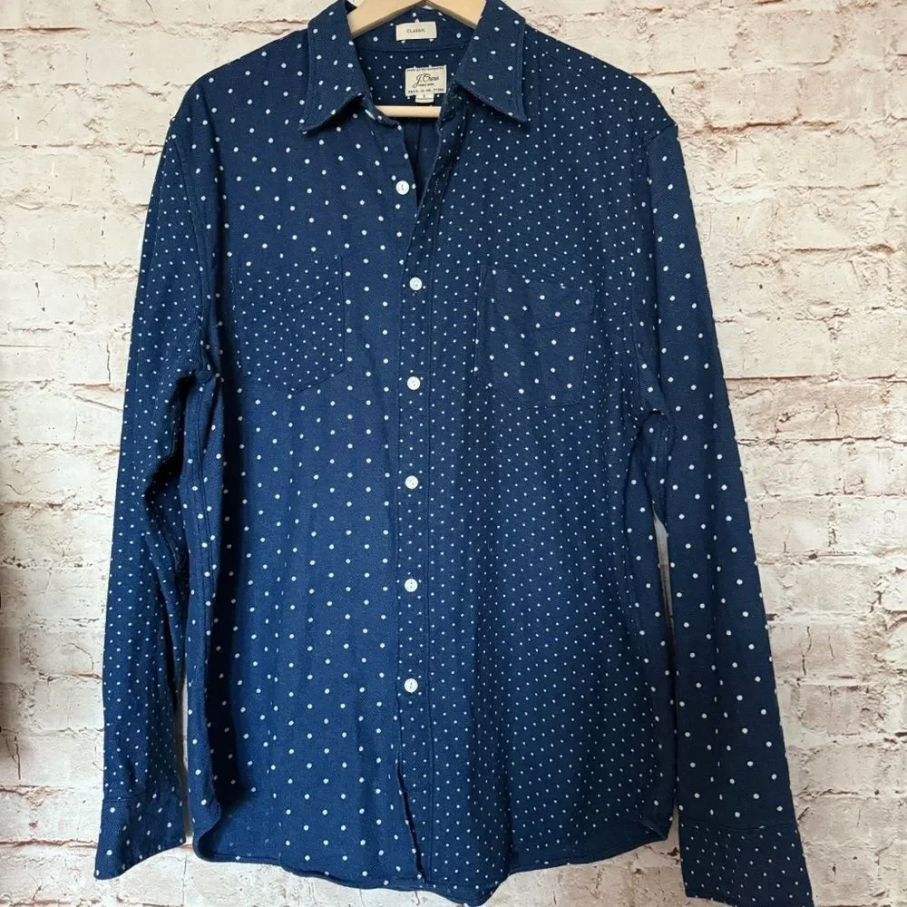 J. Crew trade mark polka dot button up shirt